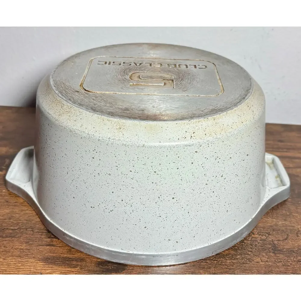 Vintage Club Classic Cookware Pressed Aluminum 5 Qt Stockpot Speckled Gray